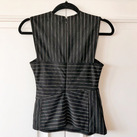 *NWT* BCBGMaxAzria Pinstriped V-Neck Sleeveless Suit-Inspired Top - Size XXS - Picture 7 of 15